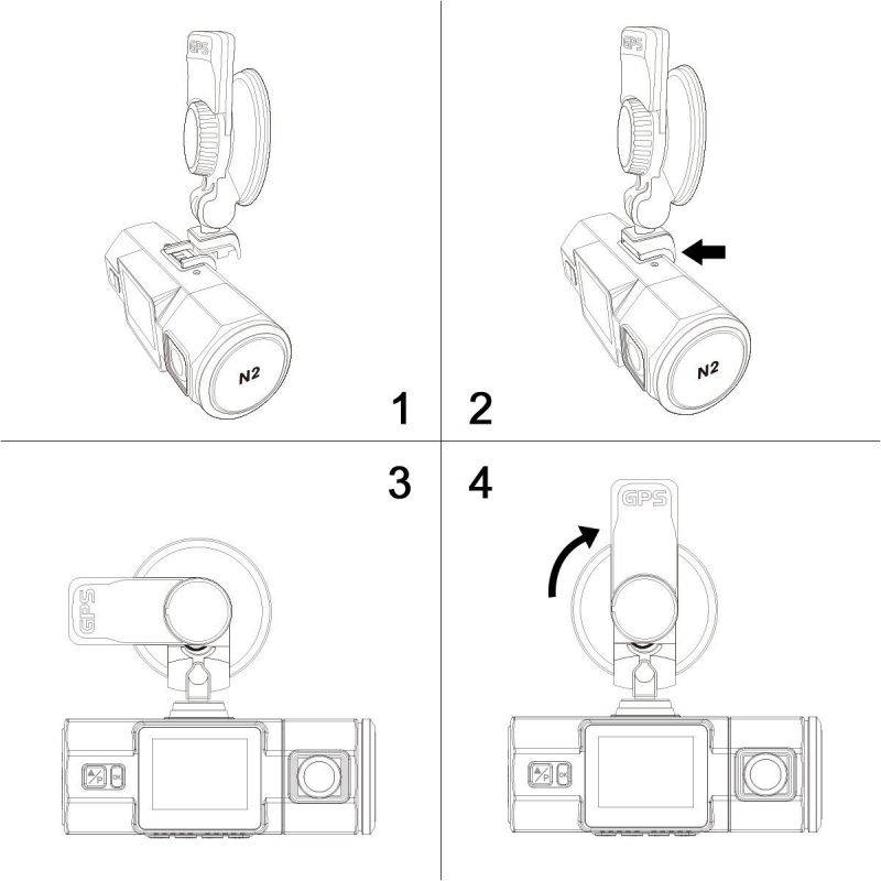 Vantrue N2/N2 Pro R3/X3 Dash Cam Mini USB Port Car Suction Cup Mount with GPS Receiver Module(for Windows and Mac)