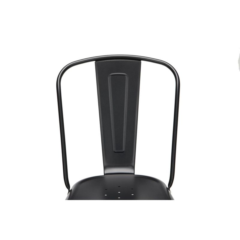 Set of 4 26" Industrial Modern High Back Galvanized Steel Indoor/Outdoor Counter Height Barstool Black - OFM