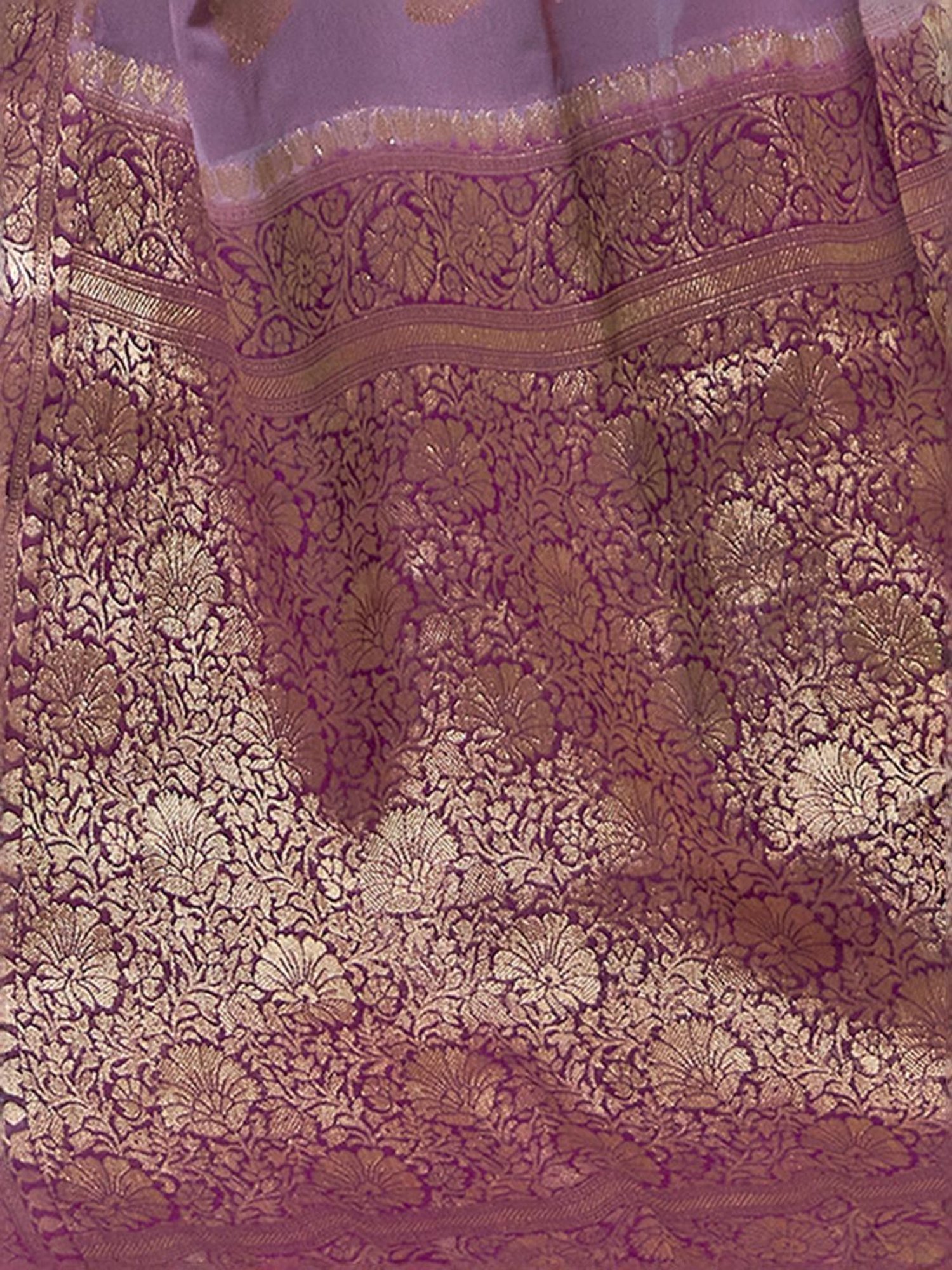 Satrani Purple Woven Saree With Unstitched Blouse