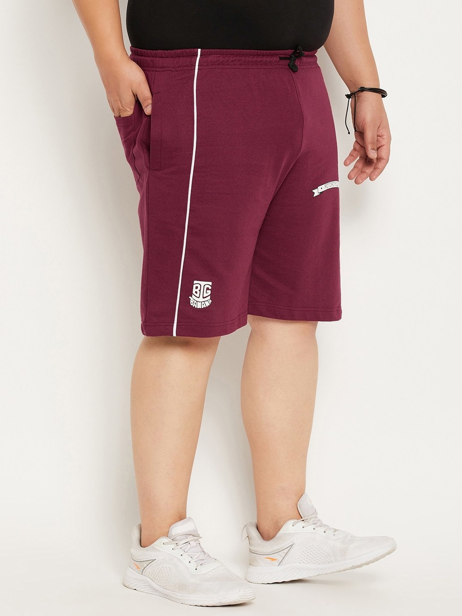 Bigbanana Maroon Regular Fit Printed Shorts