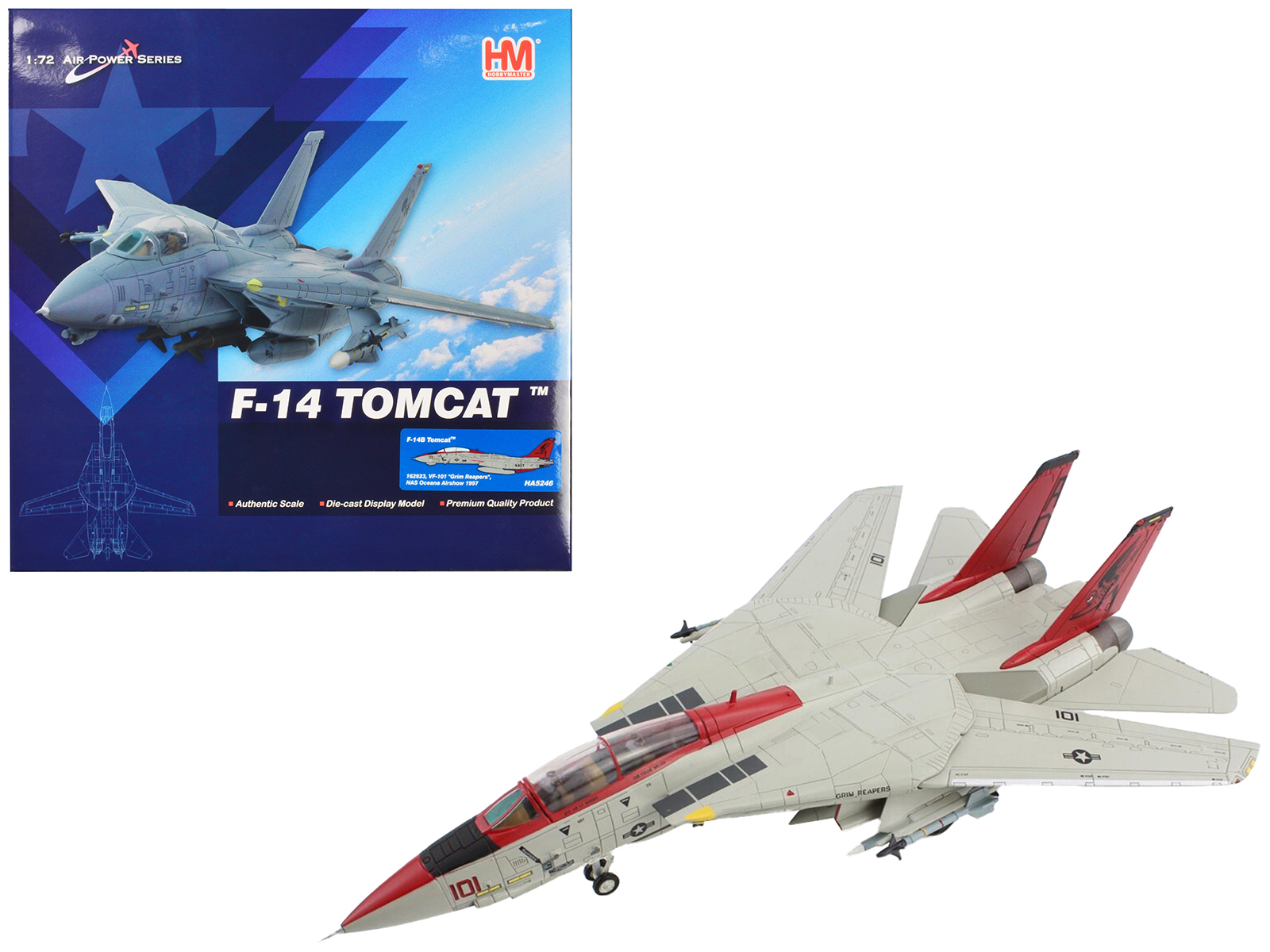 Grumman F-14B Tomcat Fighter Aircraft "VF-103 Jolly Rogers USS George Washington" (2000) United States Navy "Air Power Series" 1/72 Diecast Model by Hobby Master