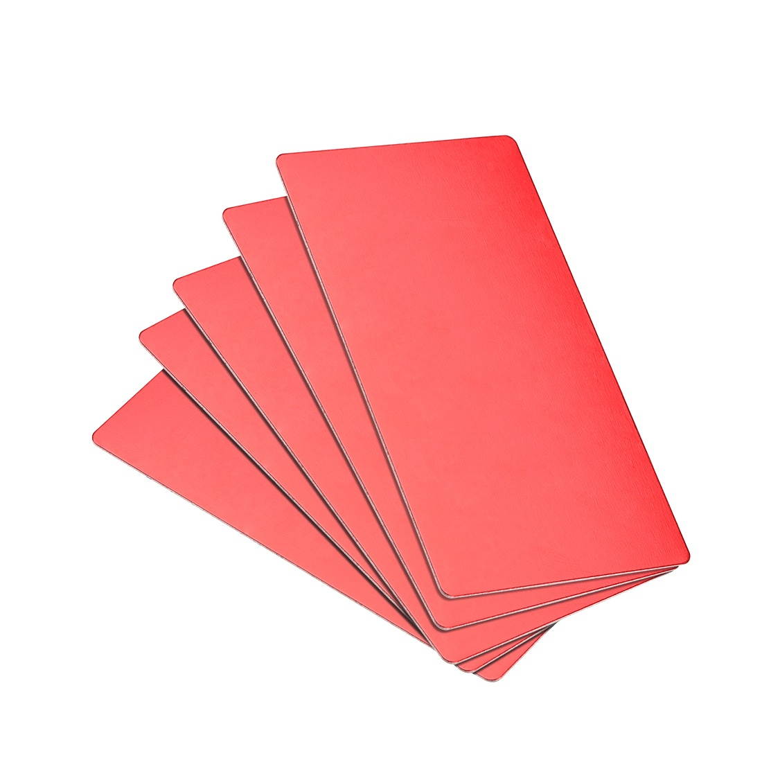 Blank Metal Business Card 80x40x0.6mm Anodized Aluminum Plate for DIY Laser Printing Engraving Red 5 Pcs