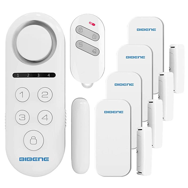 Alarm System Home Security DIY Kit 4 Zones 125dB 2in1 Host Expandable 40 Window Motion Sensors Password Required Burglar Alert Security System One Button Remote