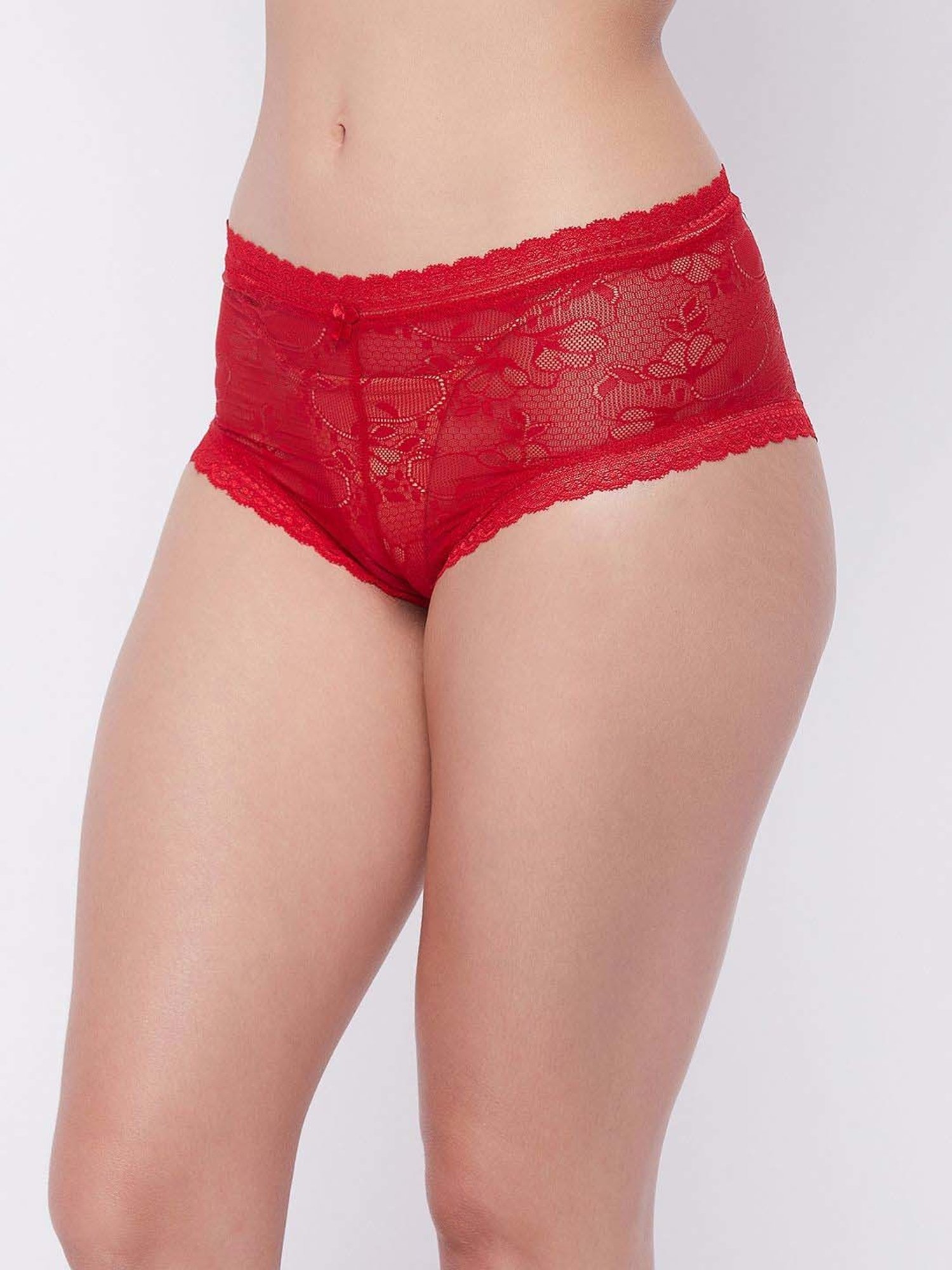 Secrets By ZeroKaata Black & Red Lace Work Hipster Panty - Pack Of 3