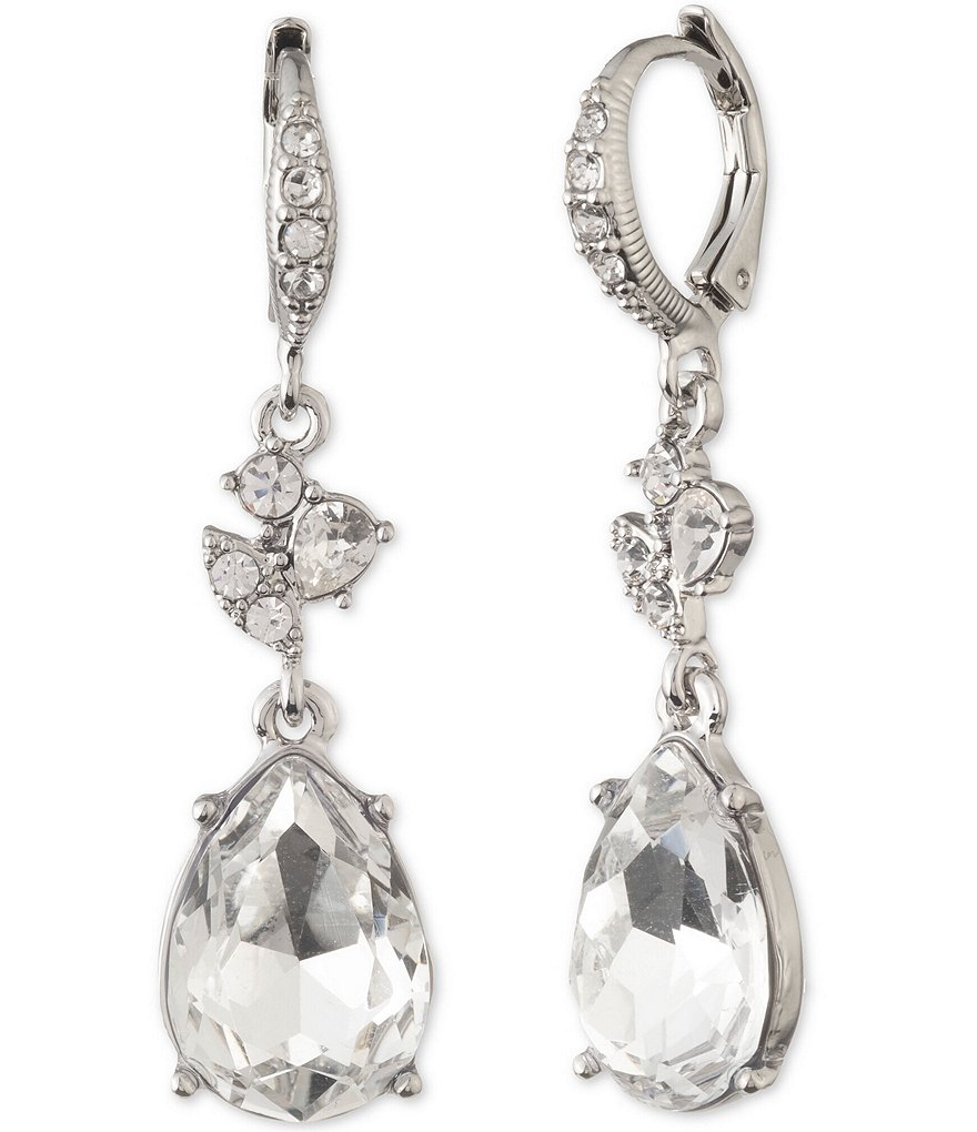 Givenchy Crystal Small Floral Drop Earrings