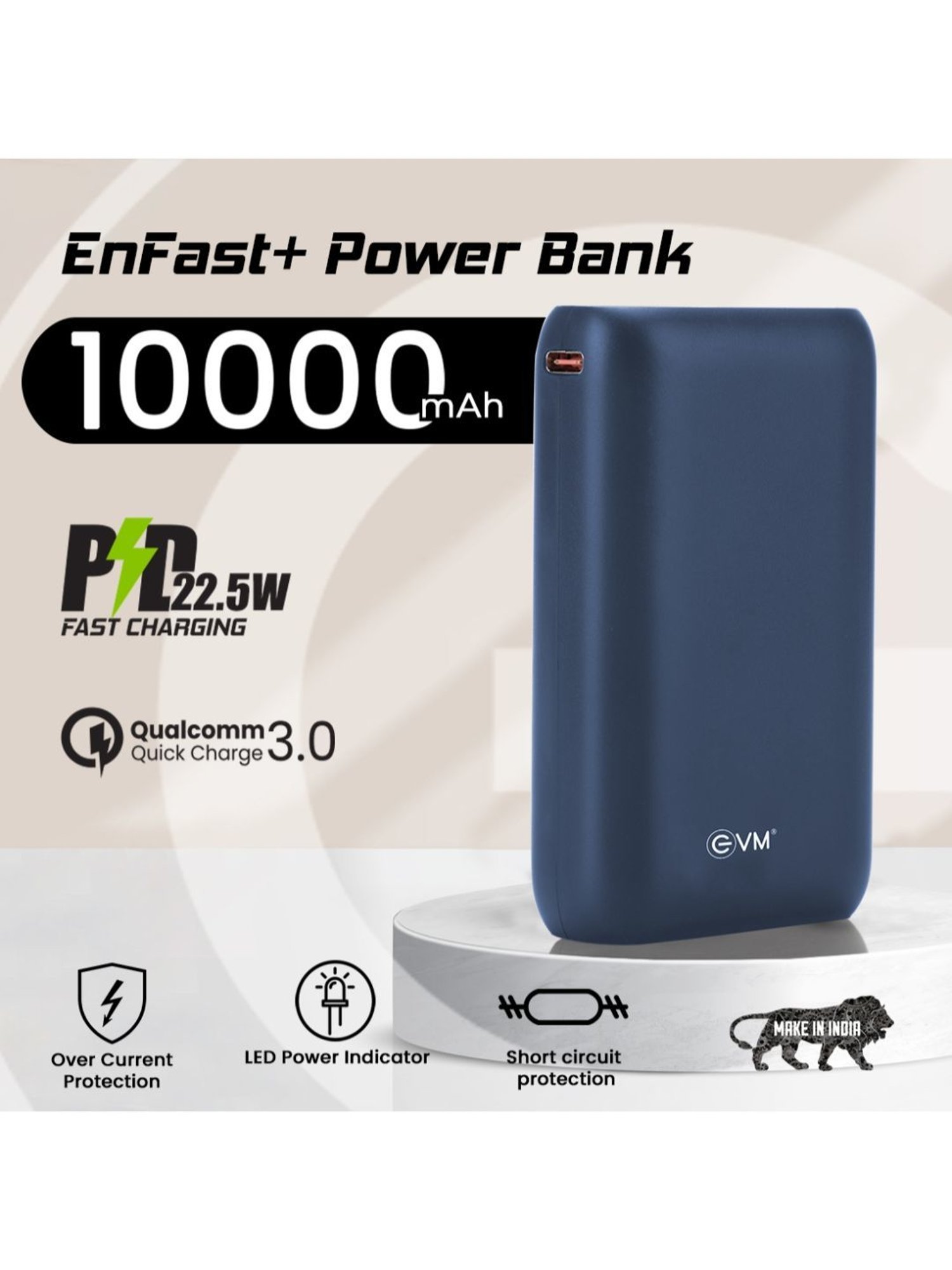 EVM-P0202 Enfast Plus Pd22.5w Power Bank 10000mah (Blue)