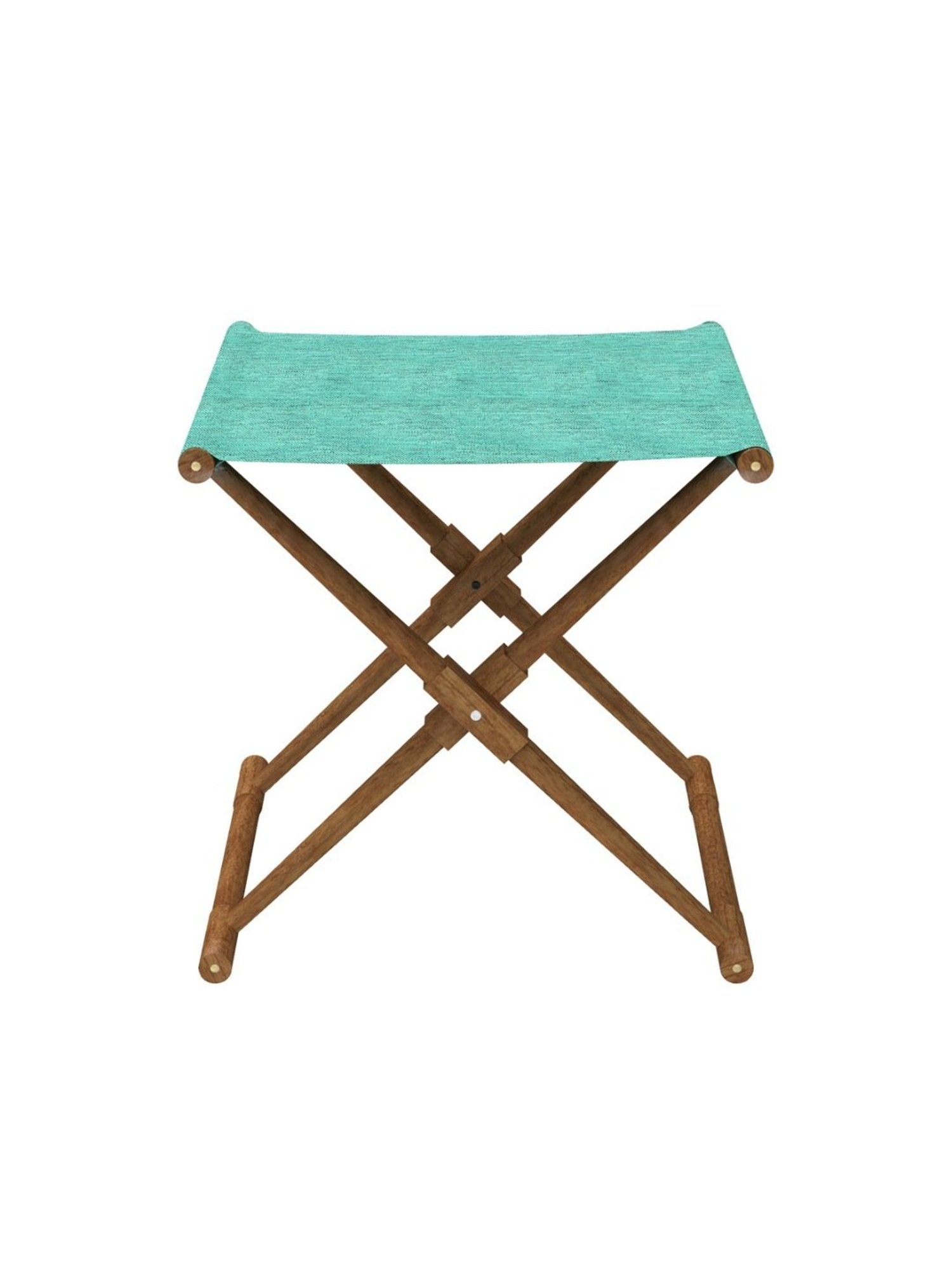 Chumbak Bistro Maldivian Solid Blue Sheesham Wood Folding Ottoman