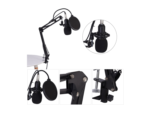 gold--BM800 Professional Suspension Microphone Kit Studio Live Stream Broadcasting Recording Condenser Microphone Set
