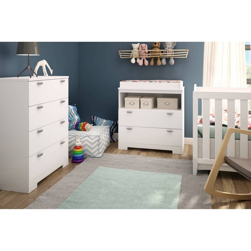 Reevo 4-Drawer Chest  Pure White  - South Shore