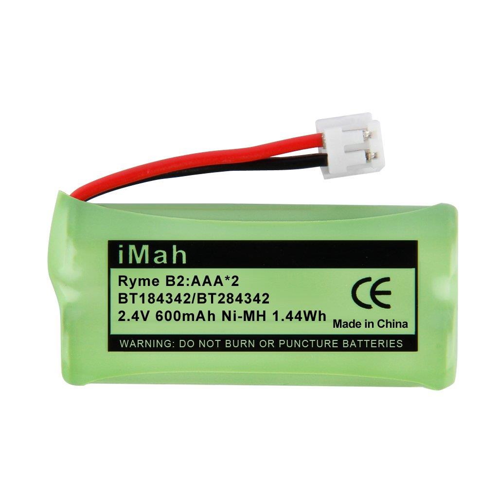 iMah BT184342/BT284342 BT18433/BT28433 Phone Battery Compatible AT&T BT184342 BT18433 BT1011 BT1018 BT1022 BT1031 BT8300 CS6209 CS6219 CS6228 CS6229 Vtech DS6301 CL80109 CS6209 TL90078, Pack of 2