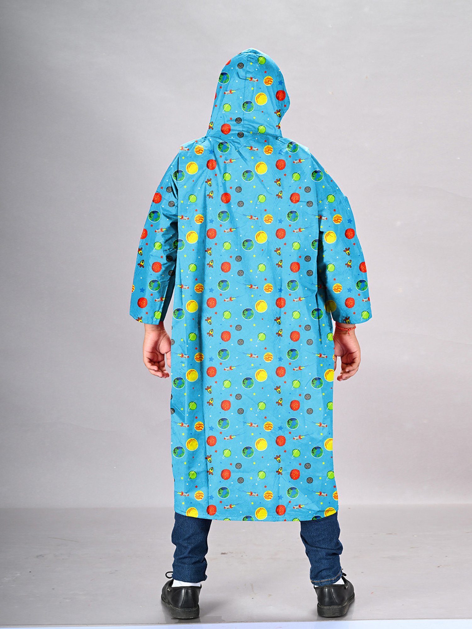 Little Surprise Box Kids Yellow Printed Full Sleeves Raincoat