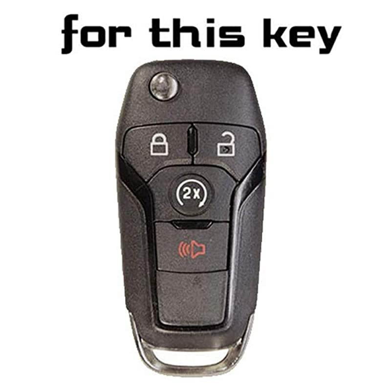 Silicone Car Remote Key Fob Cover Case For Ford F150 F250 F350 Fusion Fiesta Mustang Explorer Skin Jacket 4 Button bluewhitered