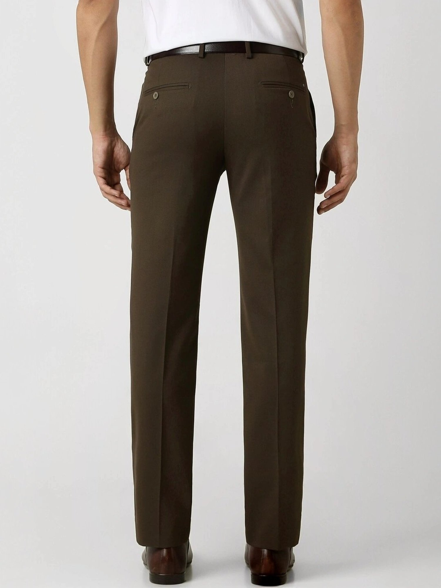 Van Heusen Brown Slim Fit Trousers
