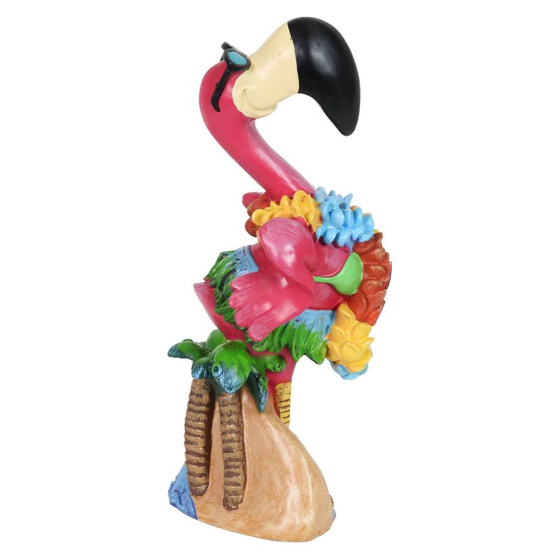 17" Resin Beach Flamingo Statuary Pink - Exhart