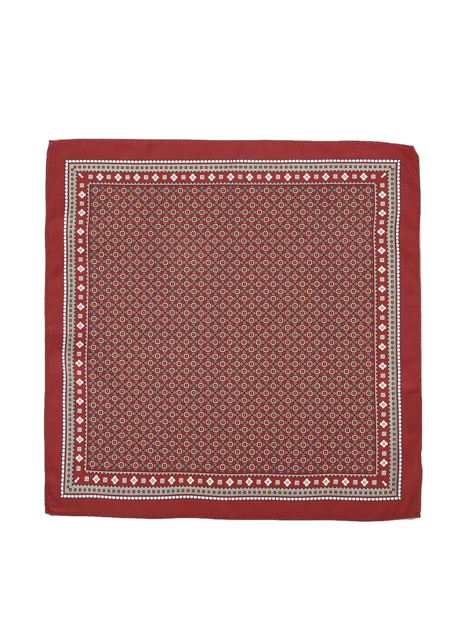 Peter England Maroon Printed Pocket Square