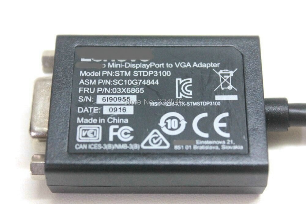 Mini DisplayPort to VGA Video Cable for for ThinkPad X1 Carbon Projector/Monitor/TV