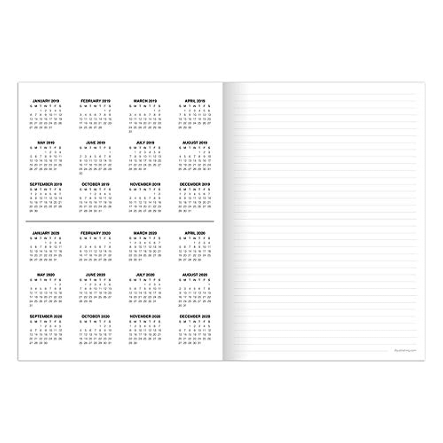 July 2019 - June 2020 Surf Waves Medium Monthly Planner