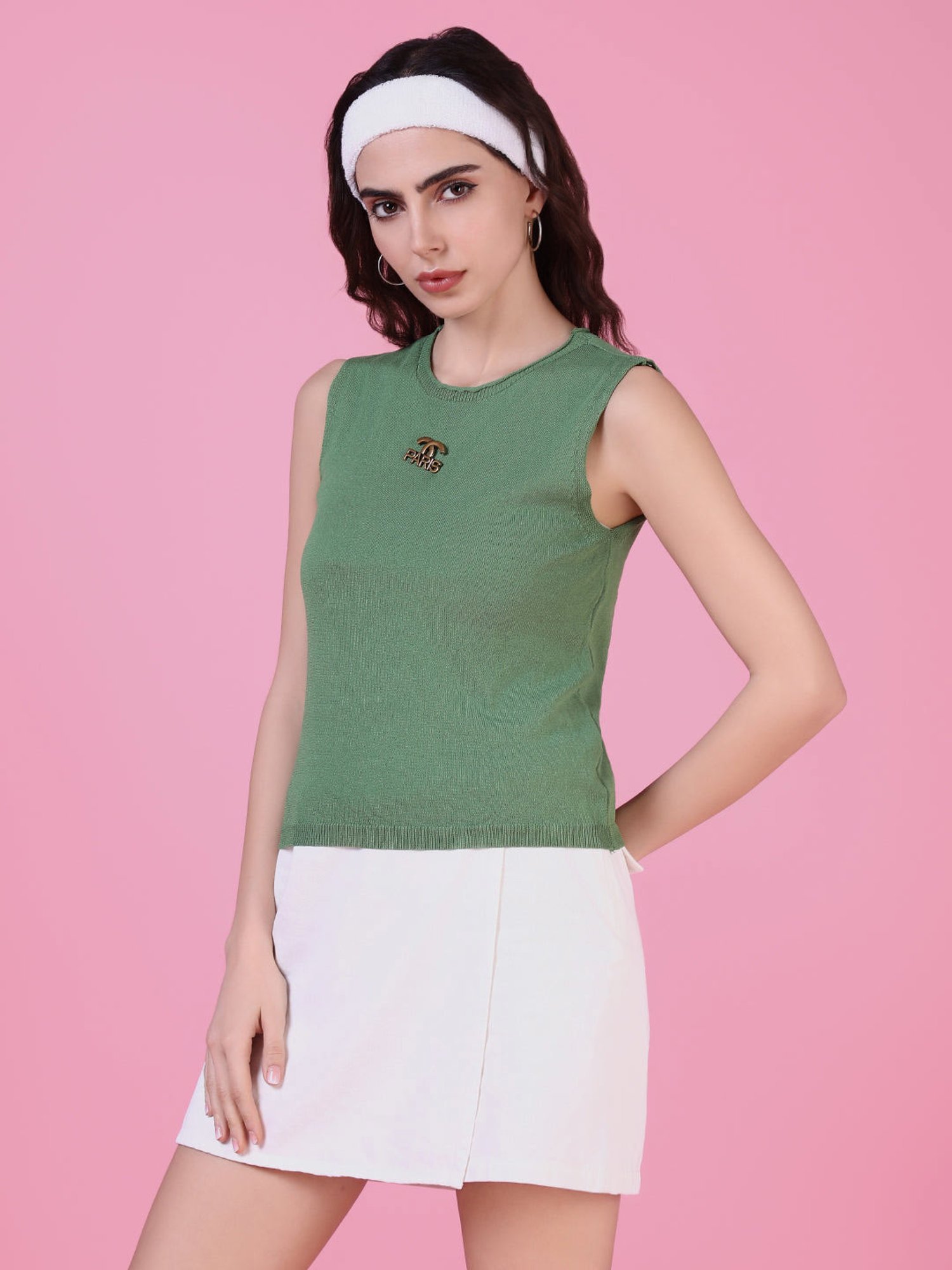 SHOWOFF Green Regular Fit Top