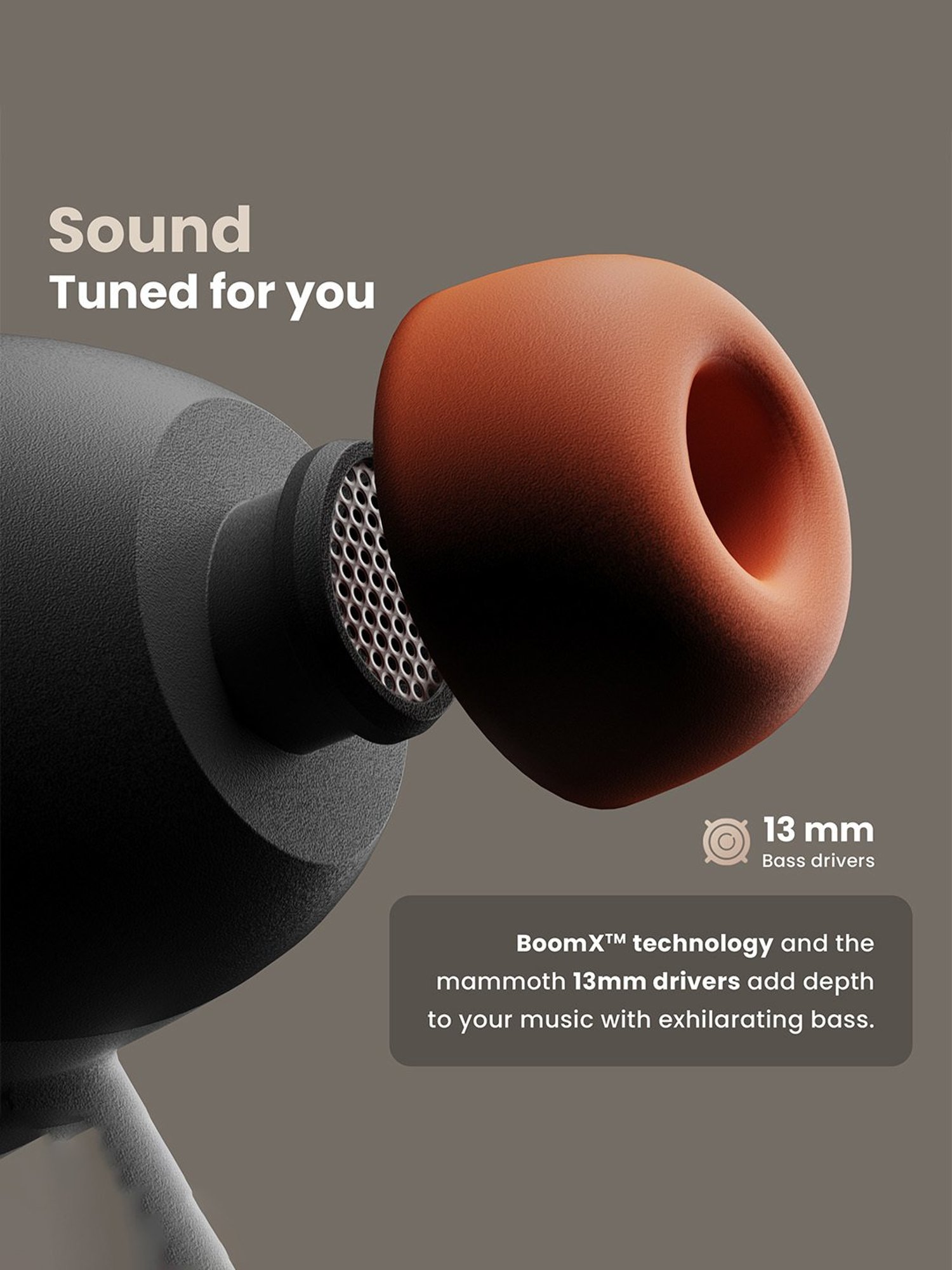 Boult Audio Airbass Z35 TWS Bluetooth 5.3 Earbuds with 32H Playtime (Sunset Grey)