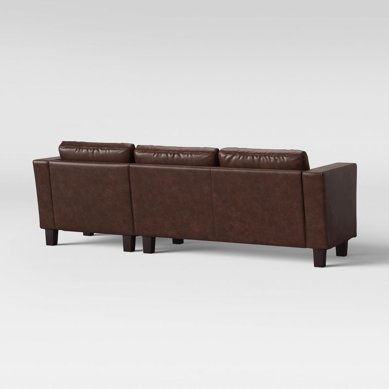 Edgemere Sectional Sofa and Large Ottoman Faux Leather Brown - Project 62™