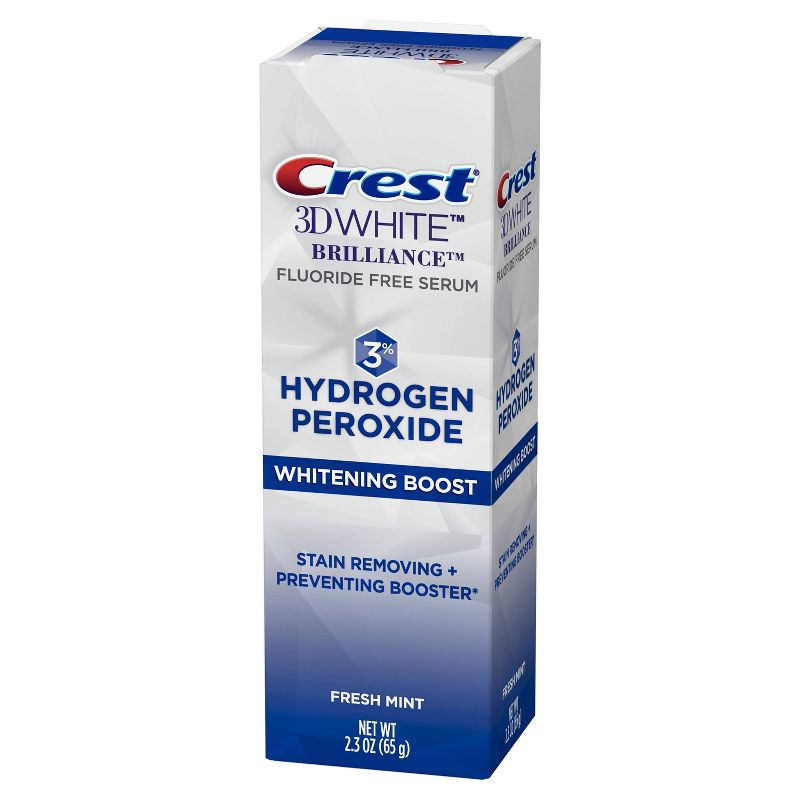 Crest 3D White Brilliance Hydrogen Peroxide Teeth Whitening Boost - Fluoride Free - 2.3oz