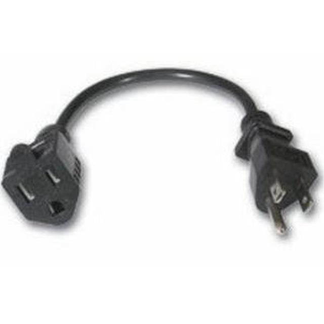 (Pack of 6) 18 AWG Outlet Saver Power Extension Cord - 1 Feet