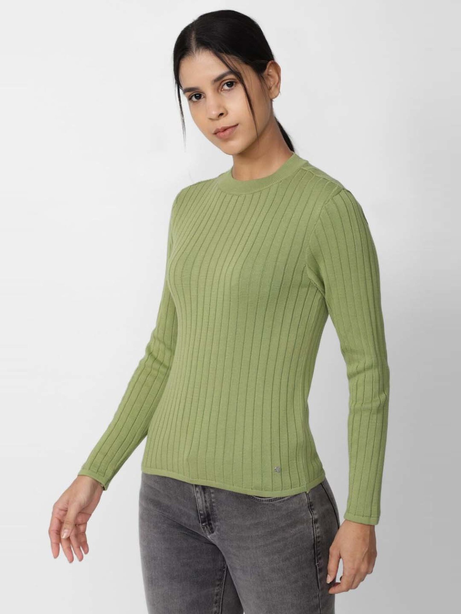 Van Heusen Green Cotton Striped Top