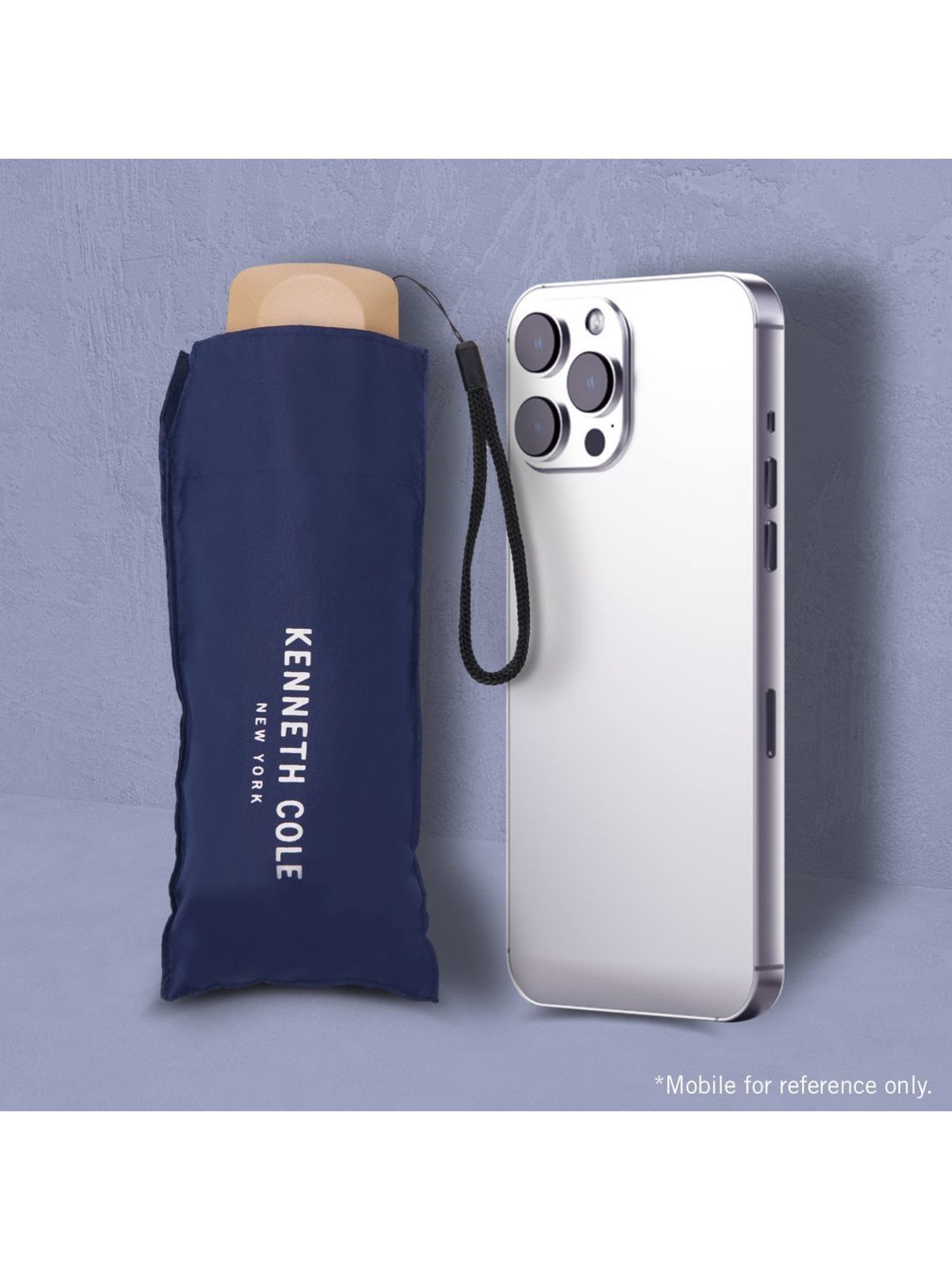 Kenneth Cole New York Mini 3 Fold UV Protection Navy Blue Umbrella