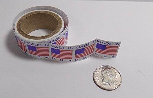 5/8" x 5/8" Made In USA Flag Self-Adhesive Labels 500 Roll