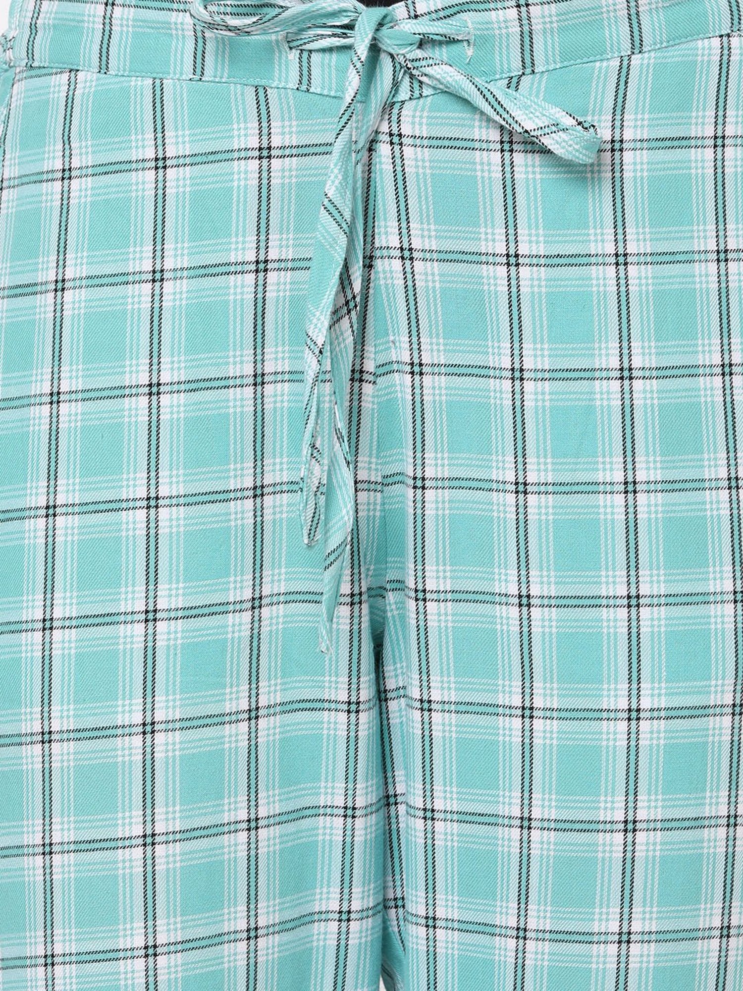 Mystere Paris Blue & Black Checks Pyjamas