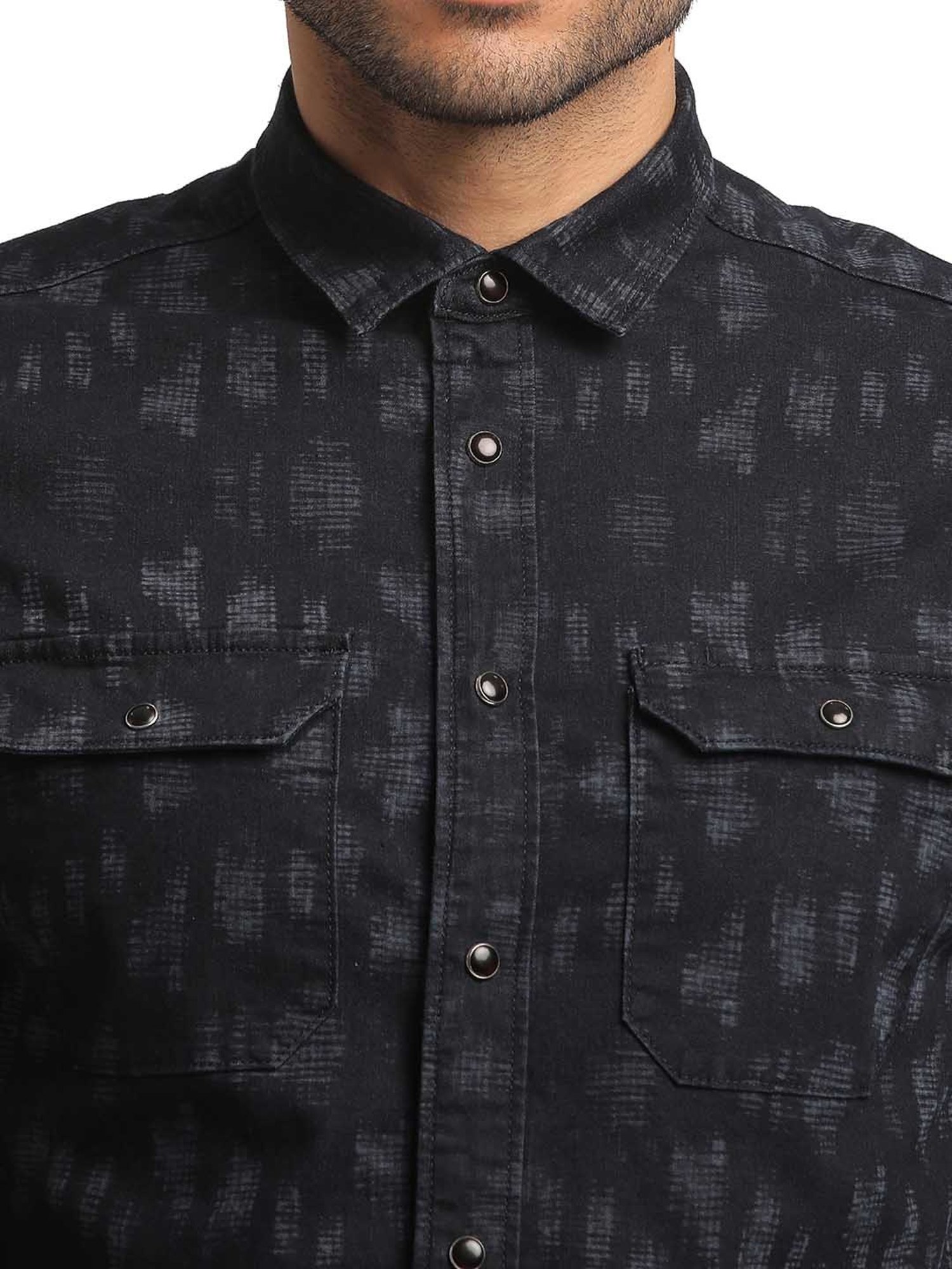 EVERBLUE Dark Ink Blue Regular Fit Shirt