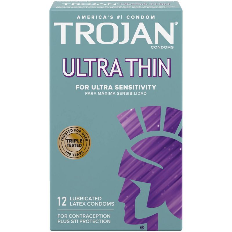 Trojan Ultra Thin for Ultra Sensitivity Premium Lubricated Latex Condoms - 12ct