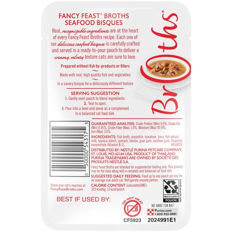 Fancy Feast Broths Seafood Bisque and Accents of Real Lobster Wet Cat Food - 1.4oz
