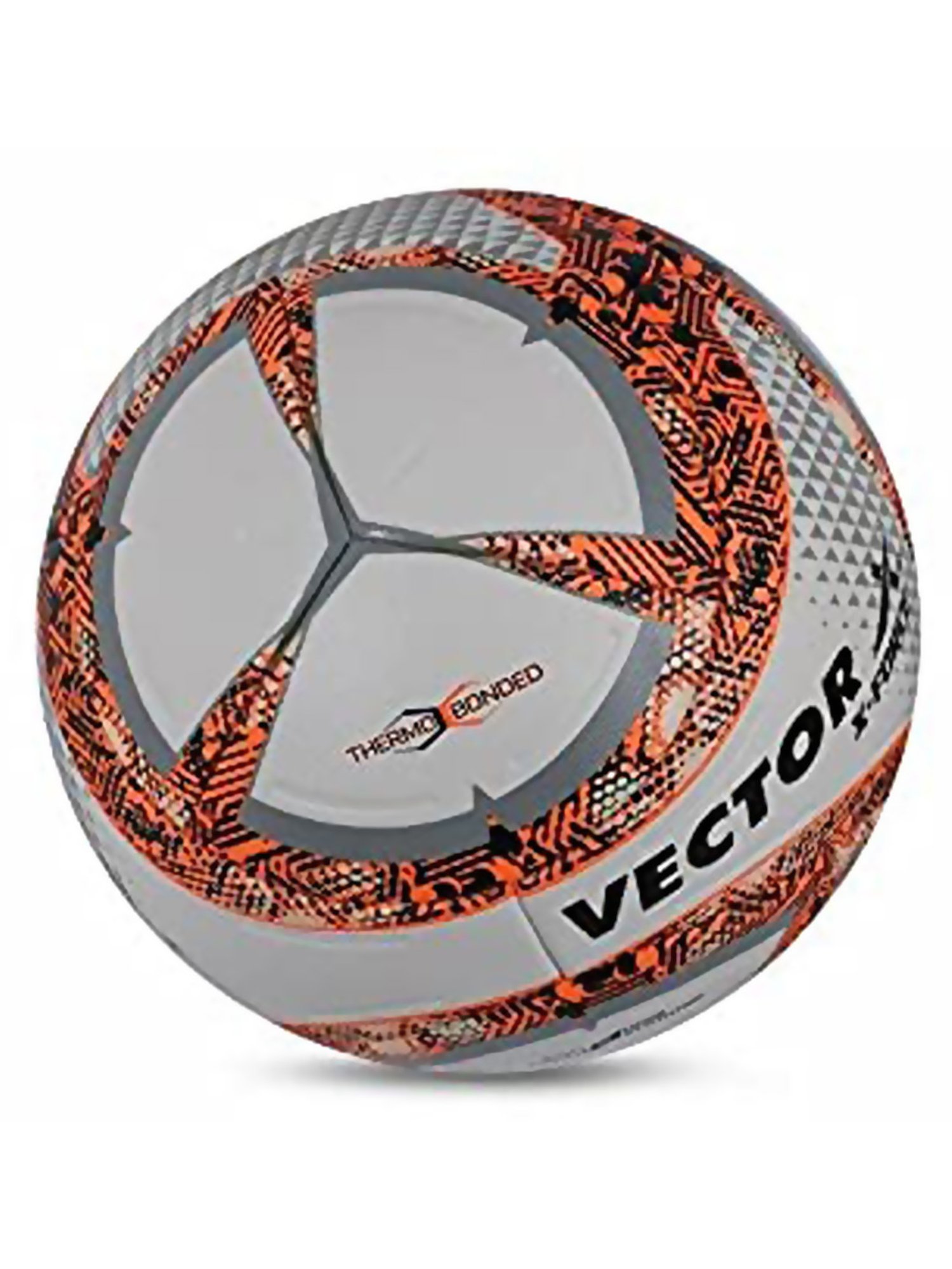 Vector X Thermo Bonded X-FORCE Dotted Grain PU Textured Football (White & Orange) Size - 5