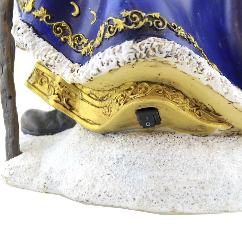 Christmas 15.25" Blue Santa With Wreath Lighted Lantern Staff  -  Decorative Figurines