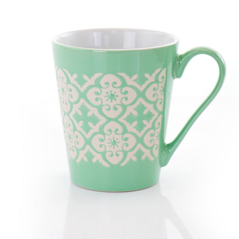 Gibson Home Windcrest 3 Piece 12.5 Ounce Cone Shaped Stoneware Cup Set in Assorted Colors