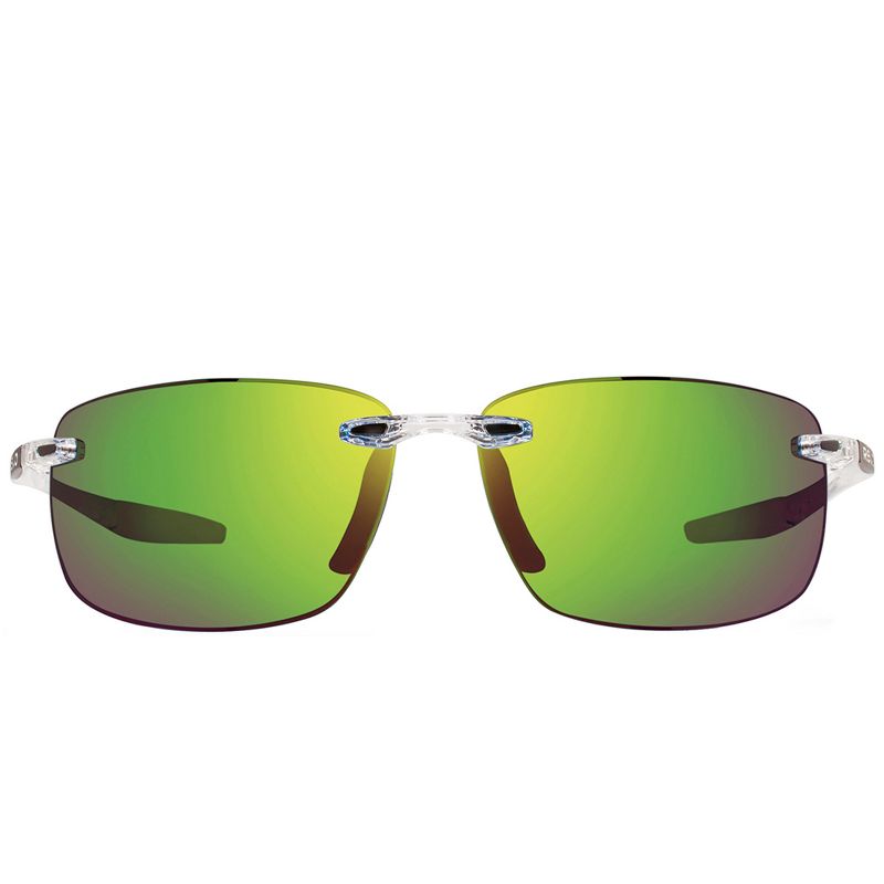 Revo Descend N S RE 4059 09 GN Unisex Rectangle Polarized Sunglasses Crystal 64mm