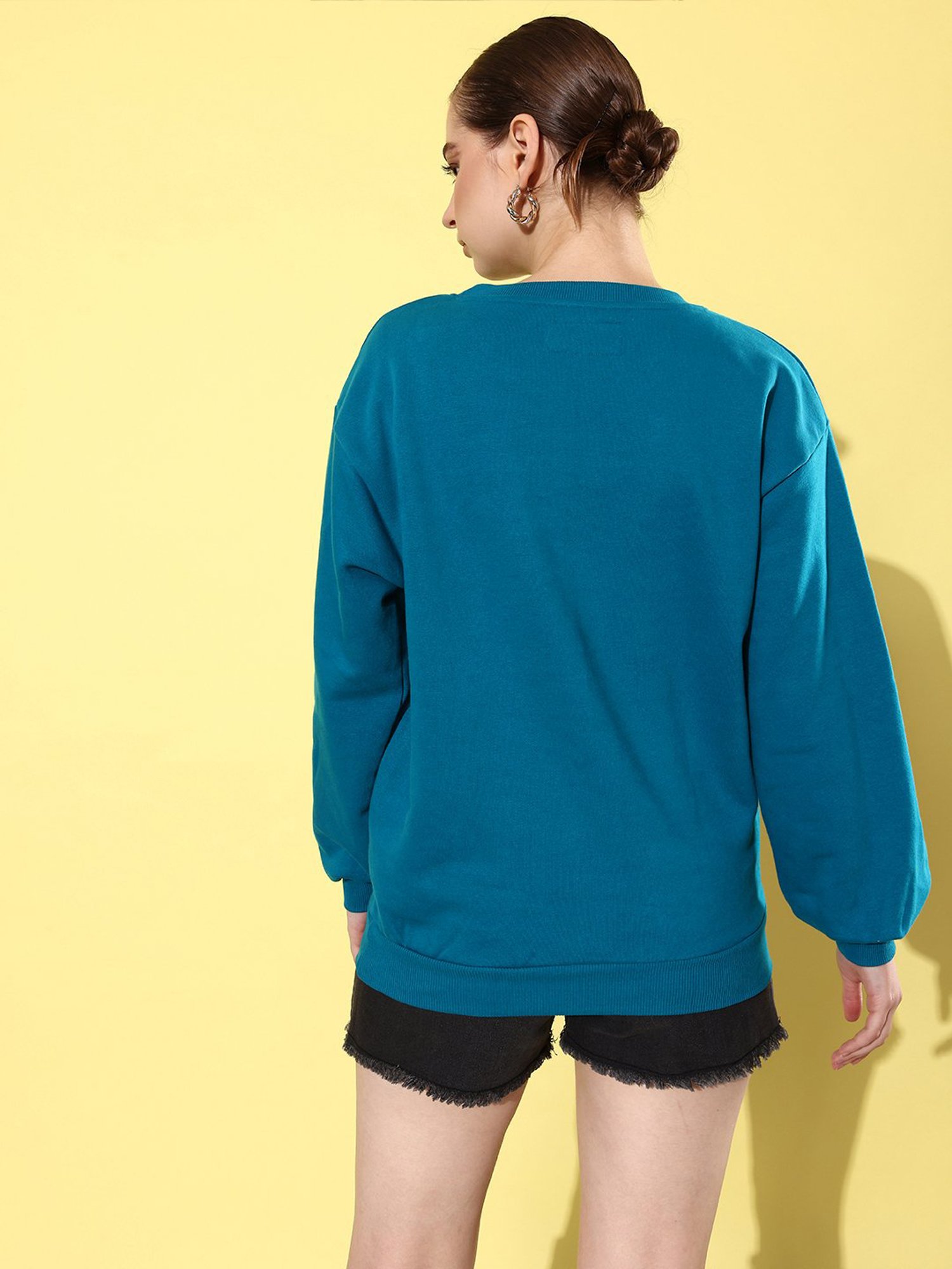 Difference of Opinion Teal Fleece Graphic Print Oversized Sweatshirt