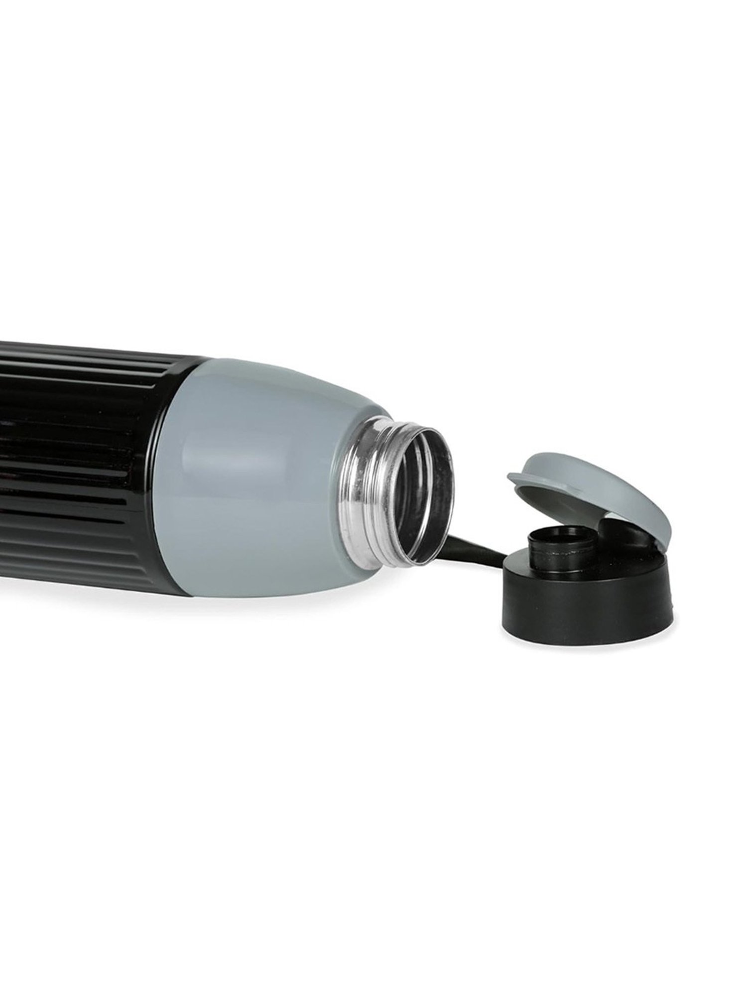 Varmora Veto Black Stainless Steel Insulated Inner Steel Outer Plastic Water Bottle - 700 ml