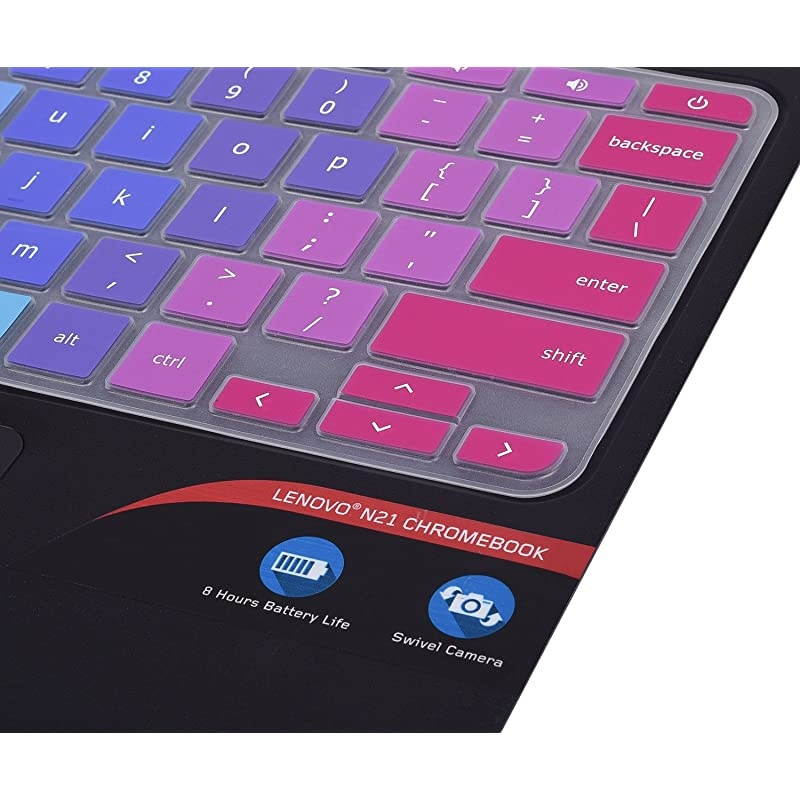 Lenovo Chromebook Keyboard Cover Fit 2020 2019 2018 Lenovo Chromebook C330 11.6"/Flex 11 Chromebook/Chromebook N20 N21 N22 N23 100e 300e 500e 11.6"/Chromebook N42 N42-20 14 inch, Rainbow