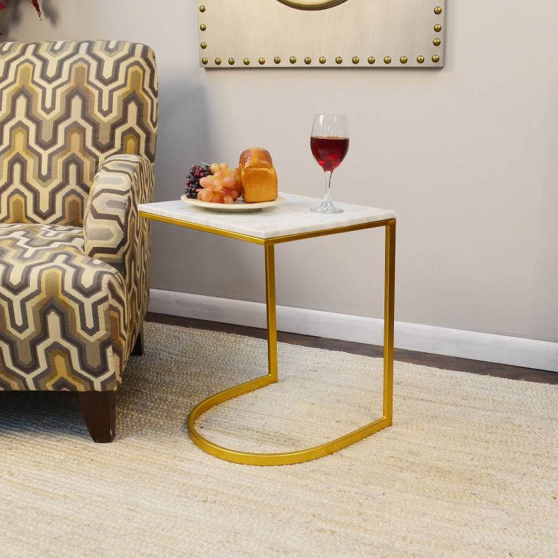 Lorelie Accent Table White/Gold - Carolina Chair & Table