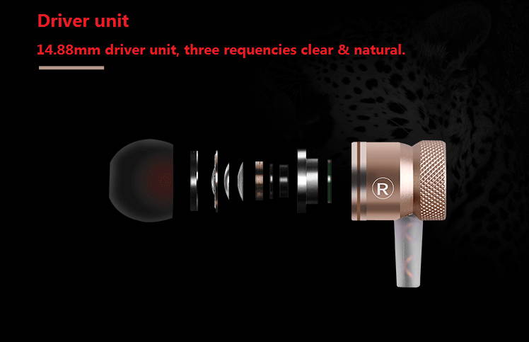 High level metal earphone with microphone HI-FI stereo sound bass sound high quality 3.5mm plug gray color