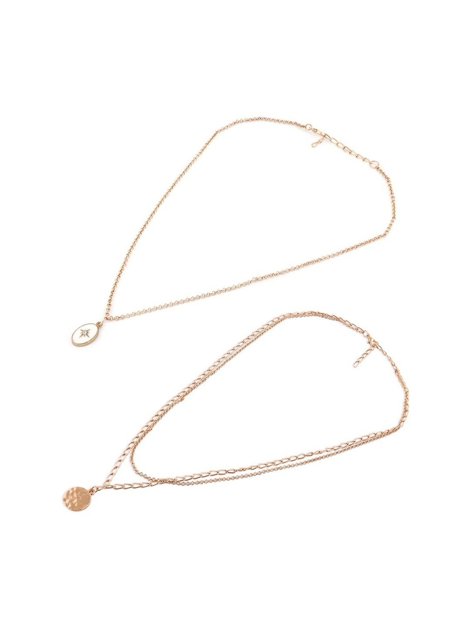 Zaveri Pearls Set of 2 Gold Tone Contemporary Chains -ZPFK15109