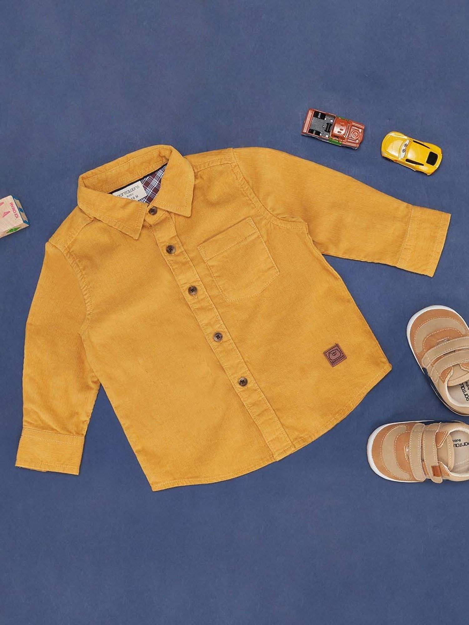 Pantaloons Baby Yellow Cotton Regular Fit Full Sleeves Shirt