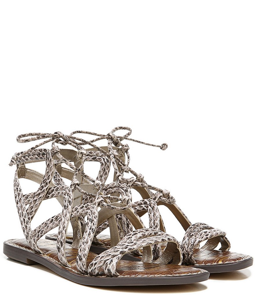 Sam Edelman Gasha Strappy Snake Printed Gladiator Sandals