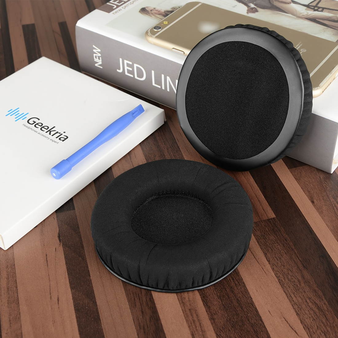 Geekria Comfort Velour Replacement Ear Pads for Sennheiser Urbanite XL Over-Ear Headphones Earpads, Headset Ear Cushion Repair Parts (Black)