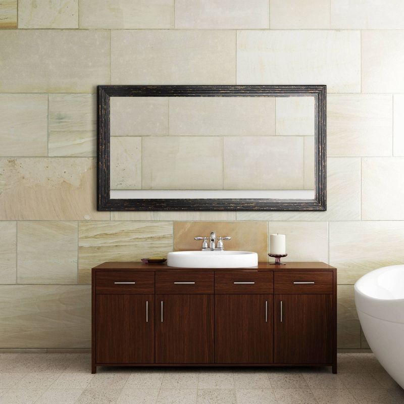 29.5" x 41.5" Beaded Wash Frame Mirror Black - Head West