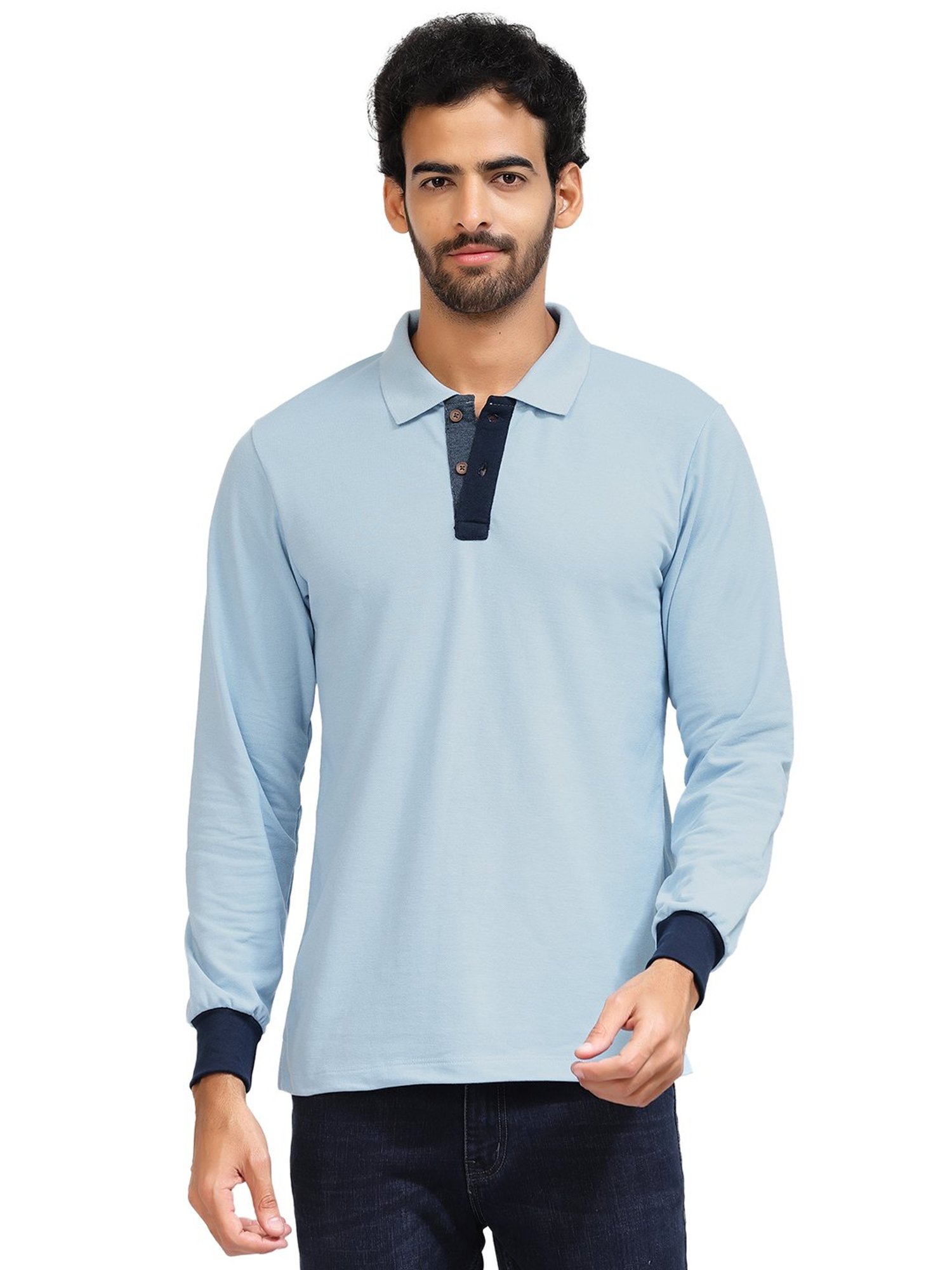 Kalt Sky Blue Regular Fit Polo T-Shirt