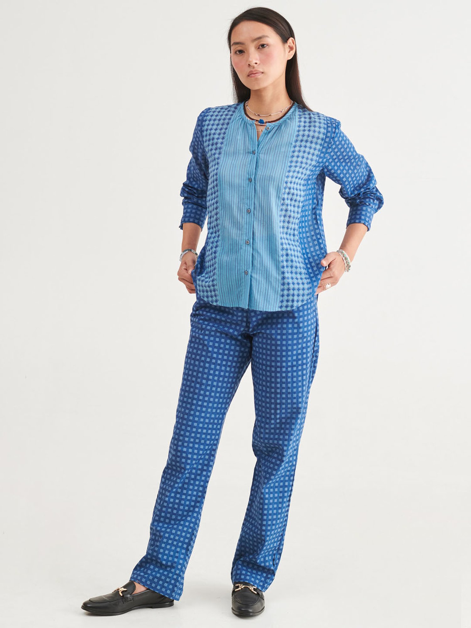 Prakriti Jaipur Indigo Checks Co-Ord Set