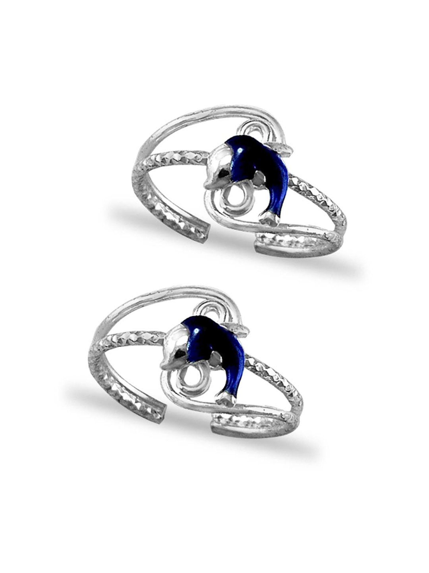 Taraash 92.5 Sterling Silver Dolphin Toe Rings for Women
